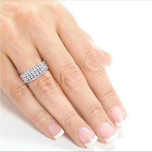 Half Circle Cubic Zirconia Ring